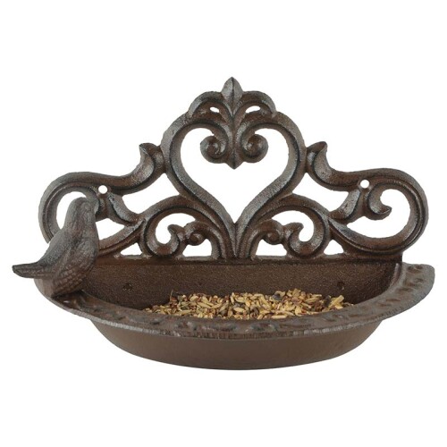 Ornate Cast Iron Wall Mounted Bird Feeder